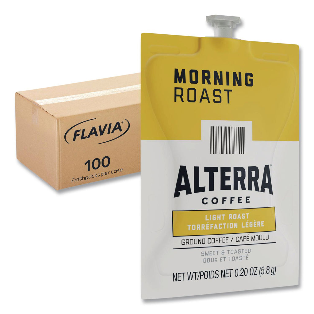 Alterra Morning Roast Coffee Freshpack, Morning Roast, 0.28 oz Pouch, 100/Carton