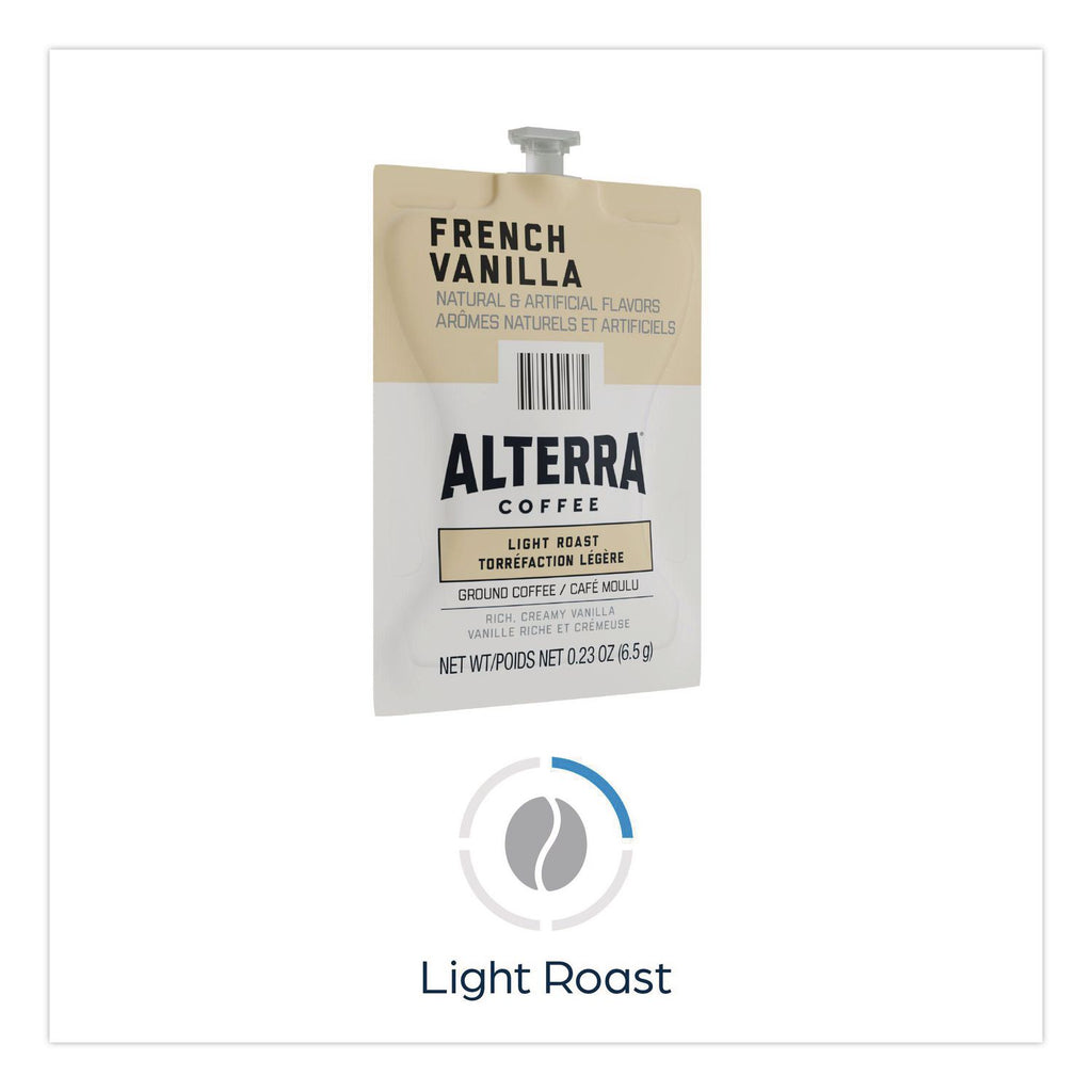 Alterra French Vanilla Coffee Freshpack, French Vanilla, 0.23 oz Pouch, 100/Carton