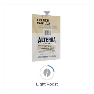 Alterra French Vanilla Coffee Freshpack, French Vanilla, 0.23 oz Pouch, 100/Carton