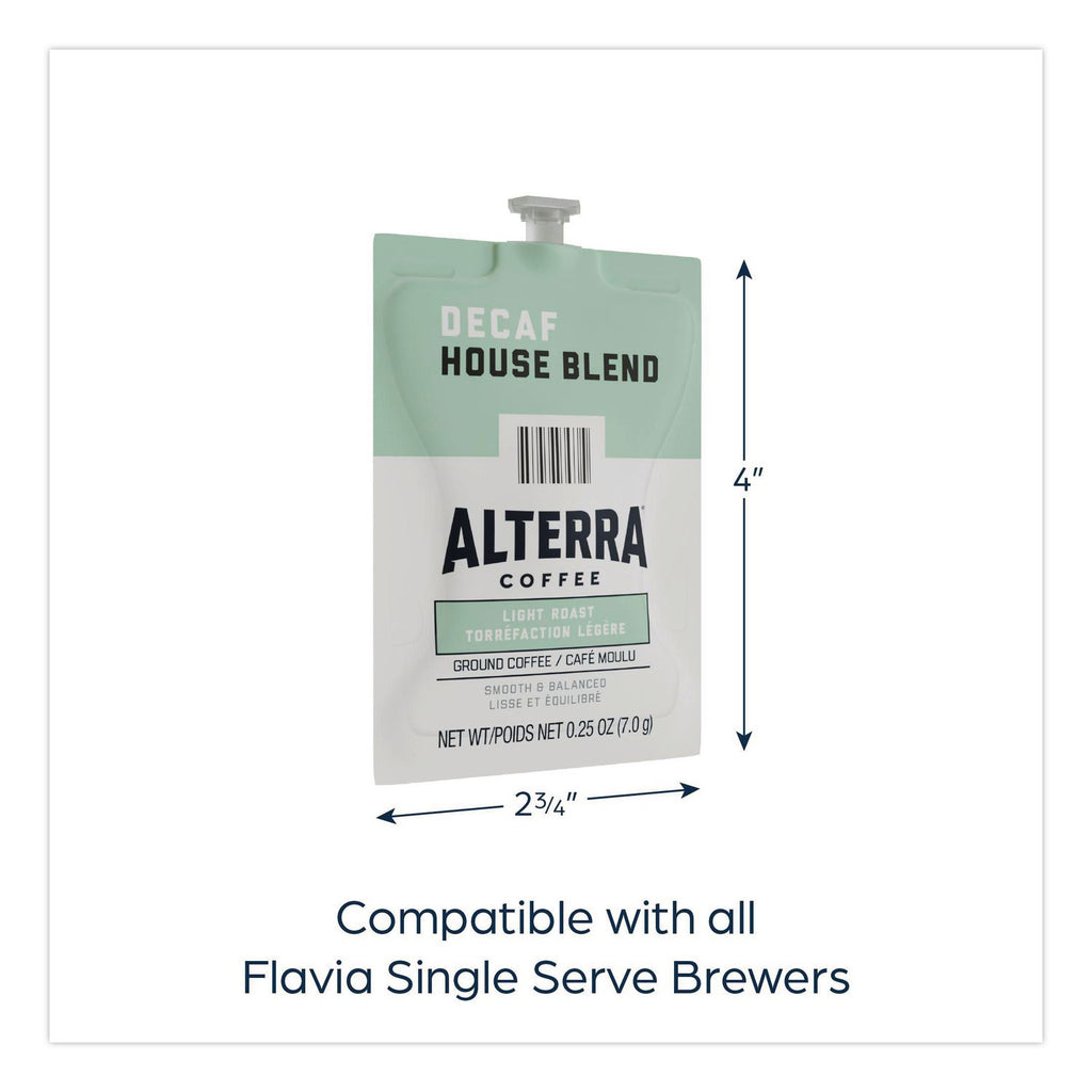 Alterra Decaf House Blend Coffee Freshpack, 0.25 oz Pouch, 100/Carton