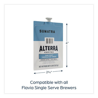 Alterra Sumatra Coffee Freshpack, Sumatra, 0.3 oz Pouch, 100/Carton