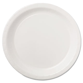 Coated Paper Dinnerware, Plate, 9" dia, White, 50/Pack, 10 Packs/Carton