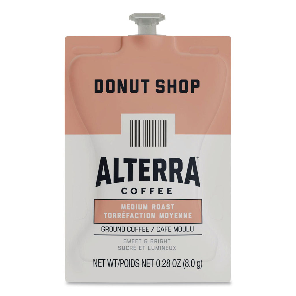 Alterra Donut Shop Coffee Freshpack, Donut Shop, 0.28 oz Pouch, 100/Carton