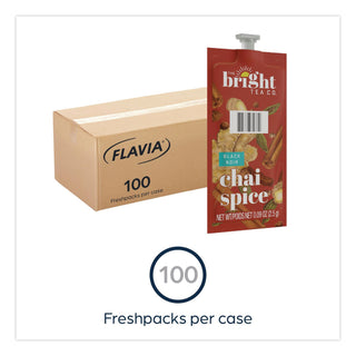 The Bright Tea Co. Chai Spice Black Tea Freshpack, Chai Spice, 0.09 oz Pouch, 100/Carton