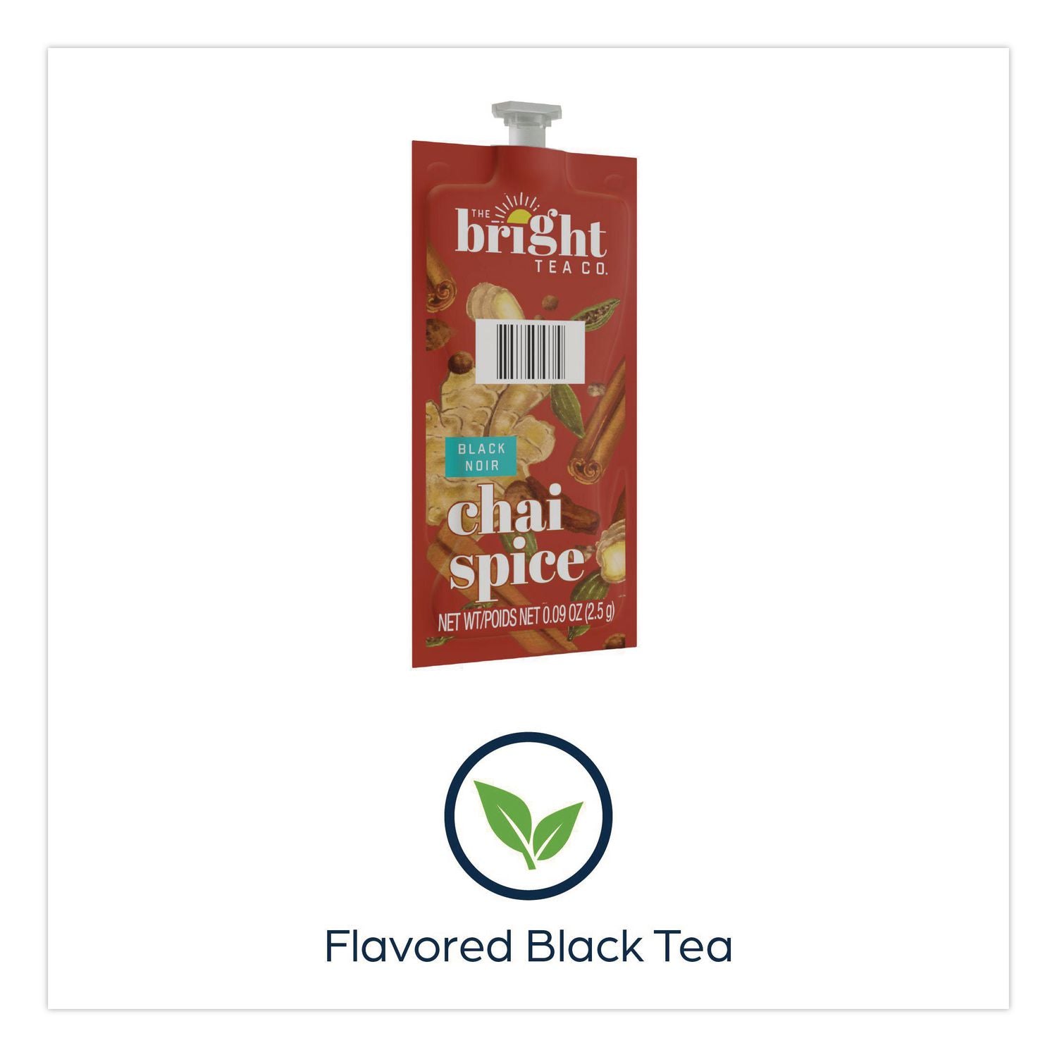 The Bright Tea Co. Chai Spice Black Tea Freshpack, Chai Spice, 0.09 oz Pouch, 100/Carton
