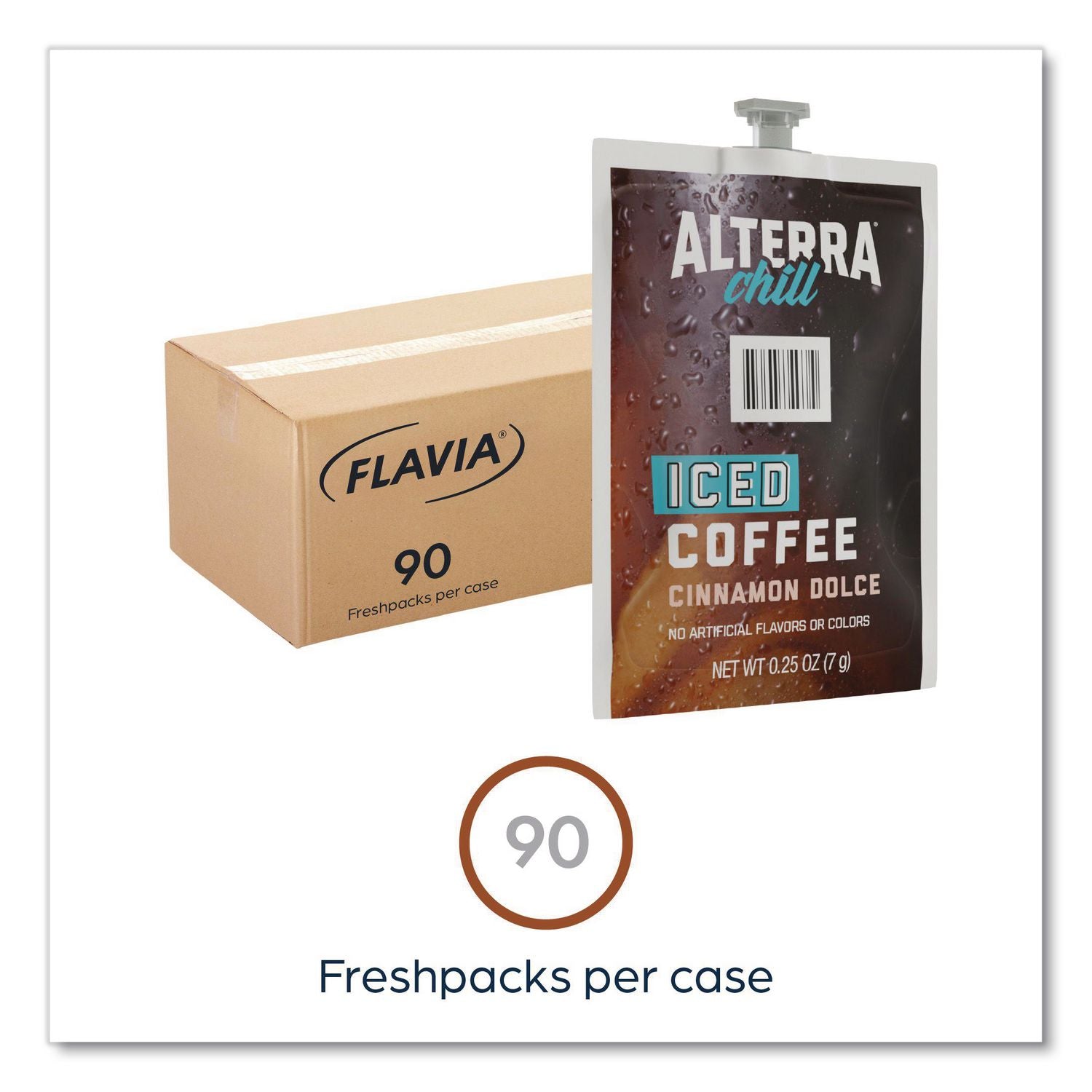 Alterra Cinnamon Dolce Iced Coffee Freshpack, Iced Cinnamon Dolce, 0.25 oz Pouch, 90/Carton