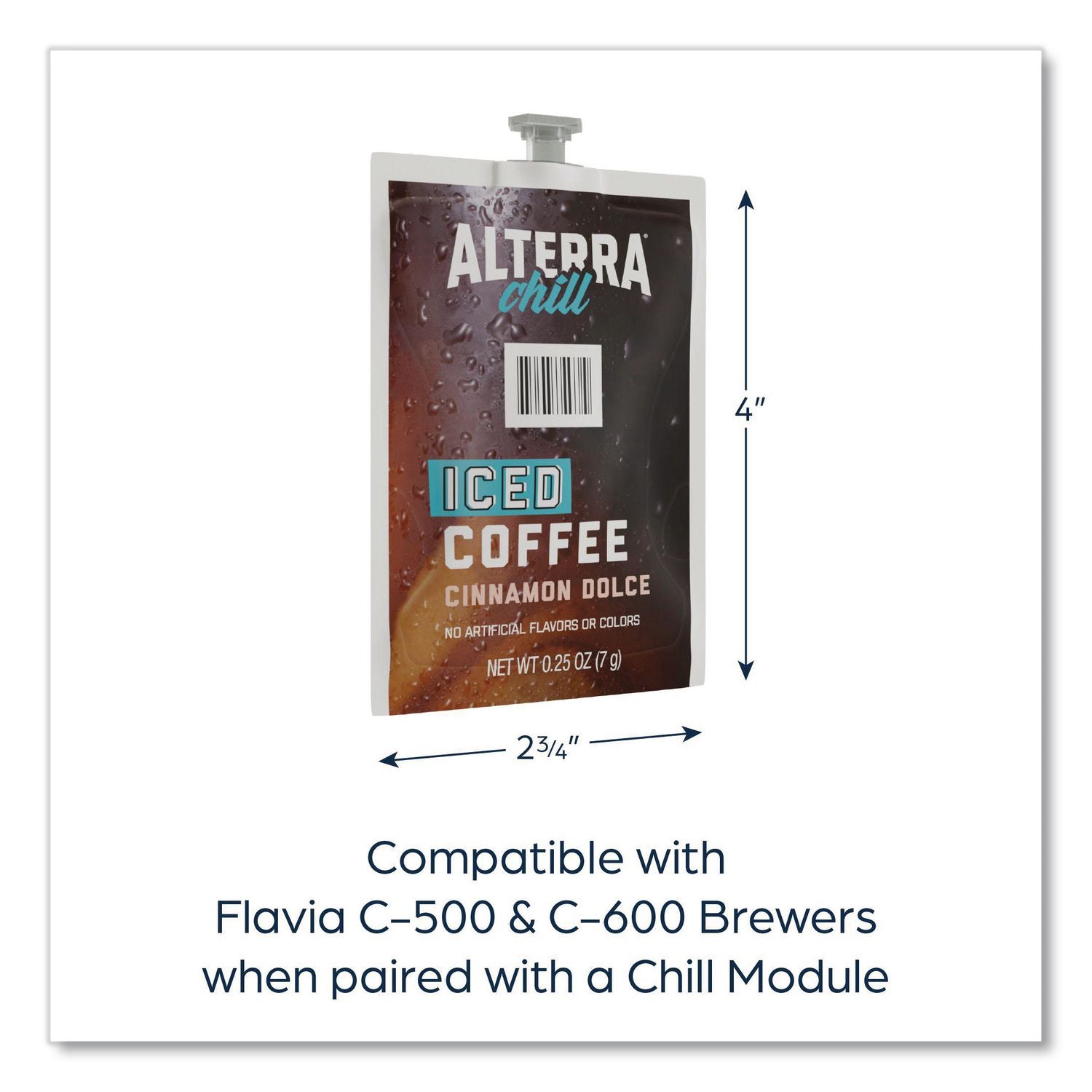 Alterra Cinnamon Dolce Iced Coffee Freshpack, Iced Cinnamon Dolce, 0.25 oz Pouch, 90/Carton