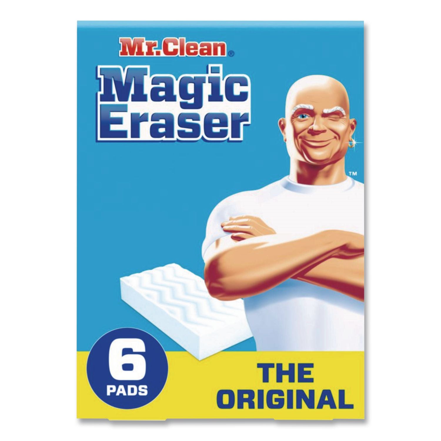Magic Eraser, 2.3 x 4.6, 1" Thick, White, 6/Pack