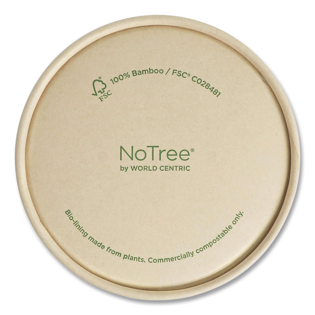 Paper Lids for Bowls, 3.6" Diameter, Kraft, 500/Carton
