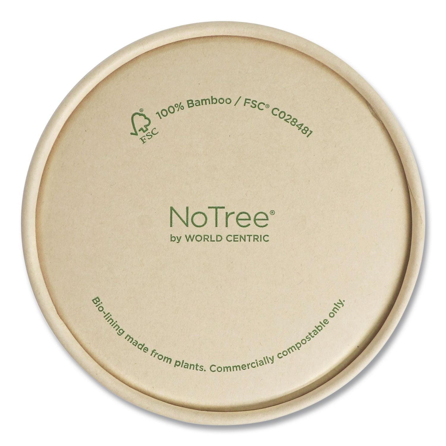 Paper Lids for Bowls, 3.6" Diameter, Kraft, 500/Carton