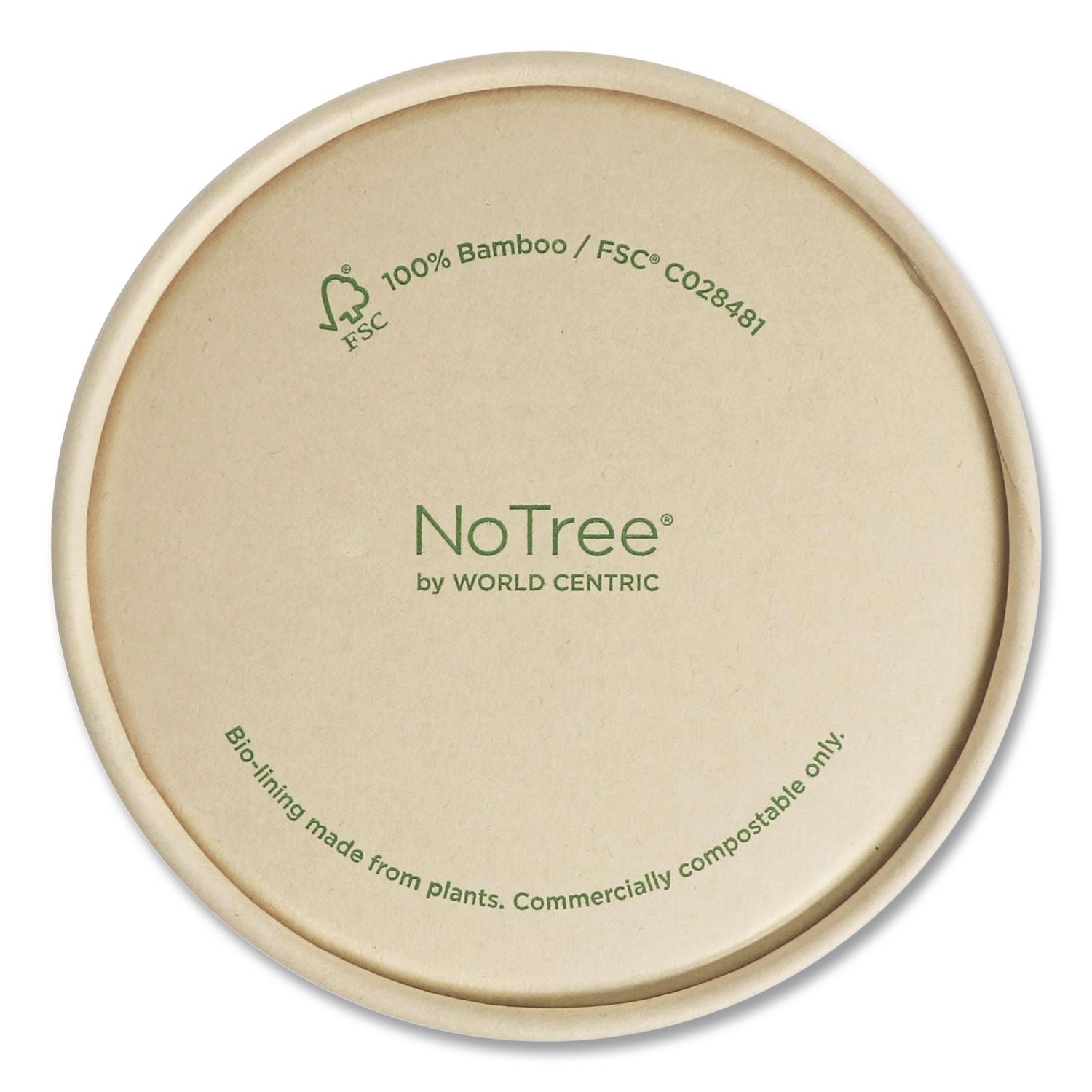 Paper Lids for Bowls, 4.6" Diameter, Kraft, 500/Carton