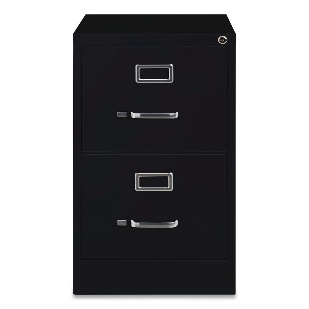 Two-Drawer Economy Vertical File, 2 Legal-Size File Drawers, Black, 18" x 25" x 28.38