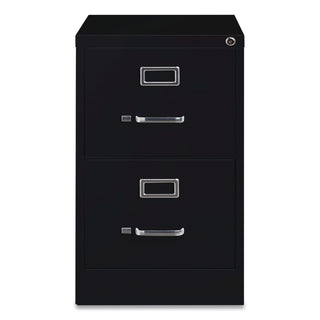 Two-Drawer Economy Vertical File, 2 Legal-Size File Drawers, Black, 18" x 25" x 28.38