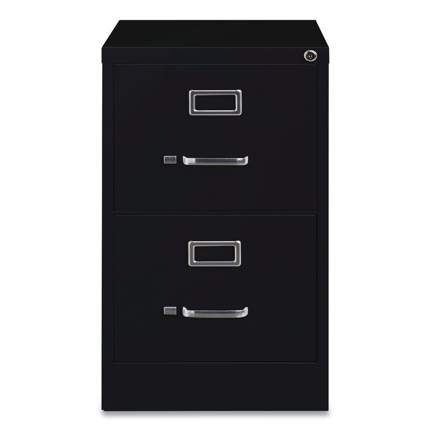Two-Drawer Economy Vertical File, 2 Legal-Size File Drawers, Black, 18" x 25" x 28.38