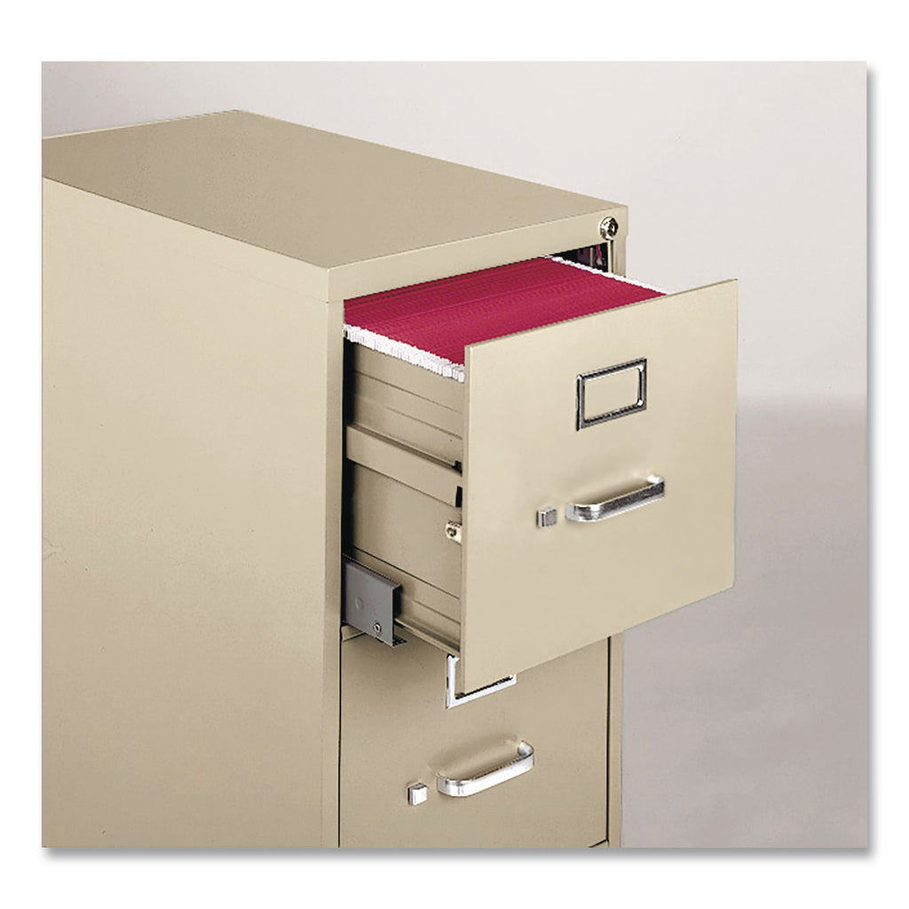 Economy Vertical File, 4 Letter-Size File Drawers, Putty, 15" x 25" x 52