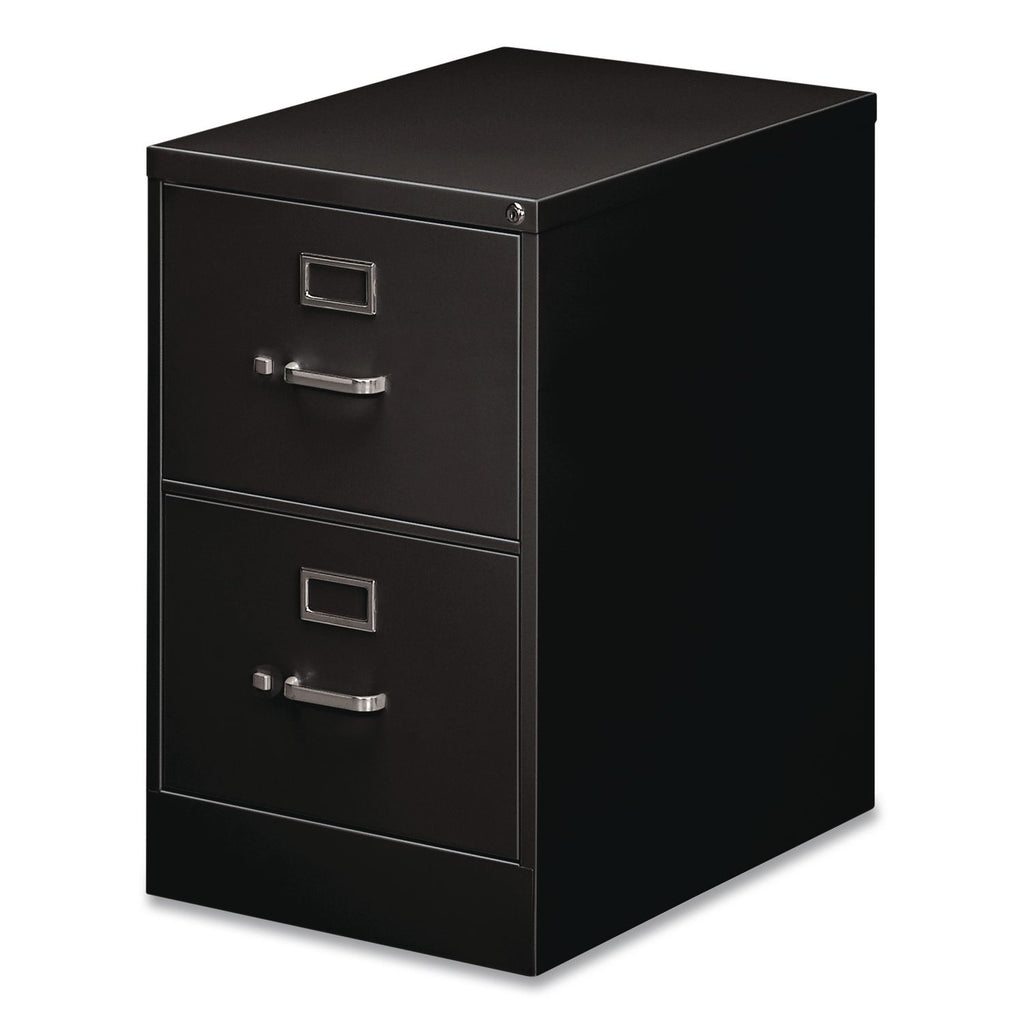 Two-Drawer Economy Vertical File, 2 Legal-Size File Drawers, Black, 18" x 25" x 28.38