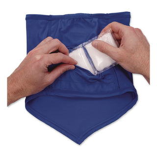 Chill-Its 6482 Cooling Neck Gaiter Bandana Pocket Kit, Polyester/Spandex, Large/X-Large, Blue, Ships in 1-3 Business Days