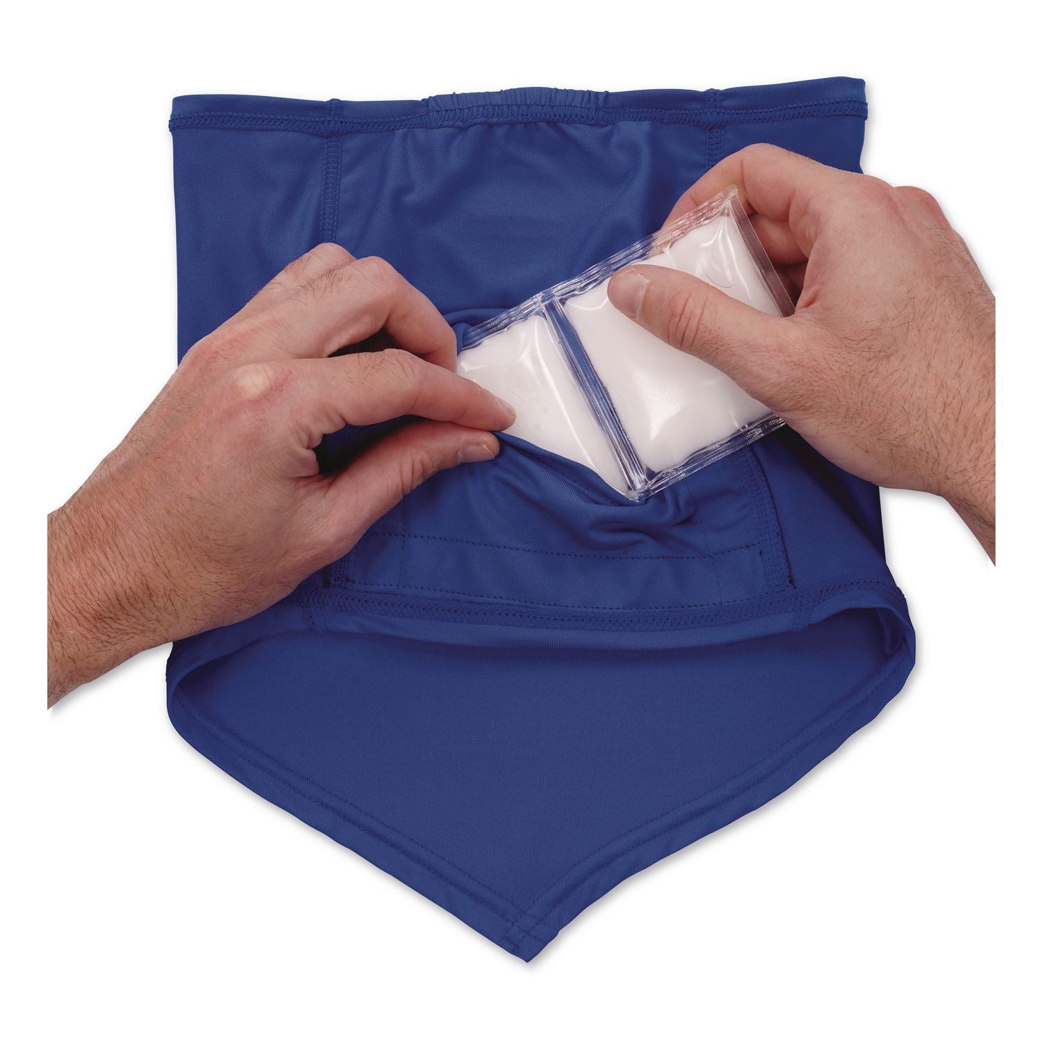 Chill-Its 6482 Cooling Neck Gaiter Bandana Pocket Kit, Polyester/Spandex, Large/X-Large, Blue, Ships in 1-3 Business Days