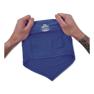 Chill-Its 6482 Cooling Neck Gaiter Bandana Pocket Kit, Polyester/Spandex, Large/X-Large, Blue, Ships in 1-3 Business Days