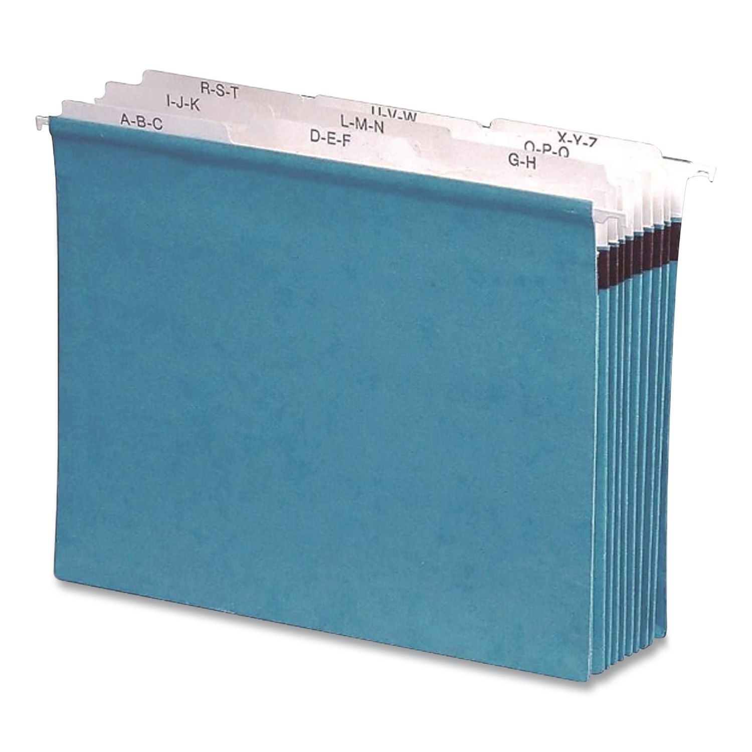 SureHook Nine-Section Hanging Folder, 9 Sections, 5.25" Capacity, Letter Size, 1/5-Cut Tabs, Blue