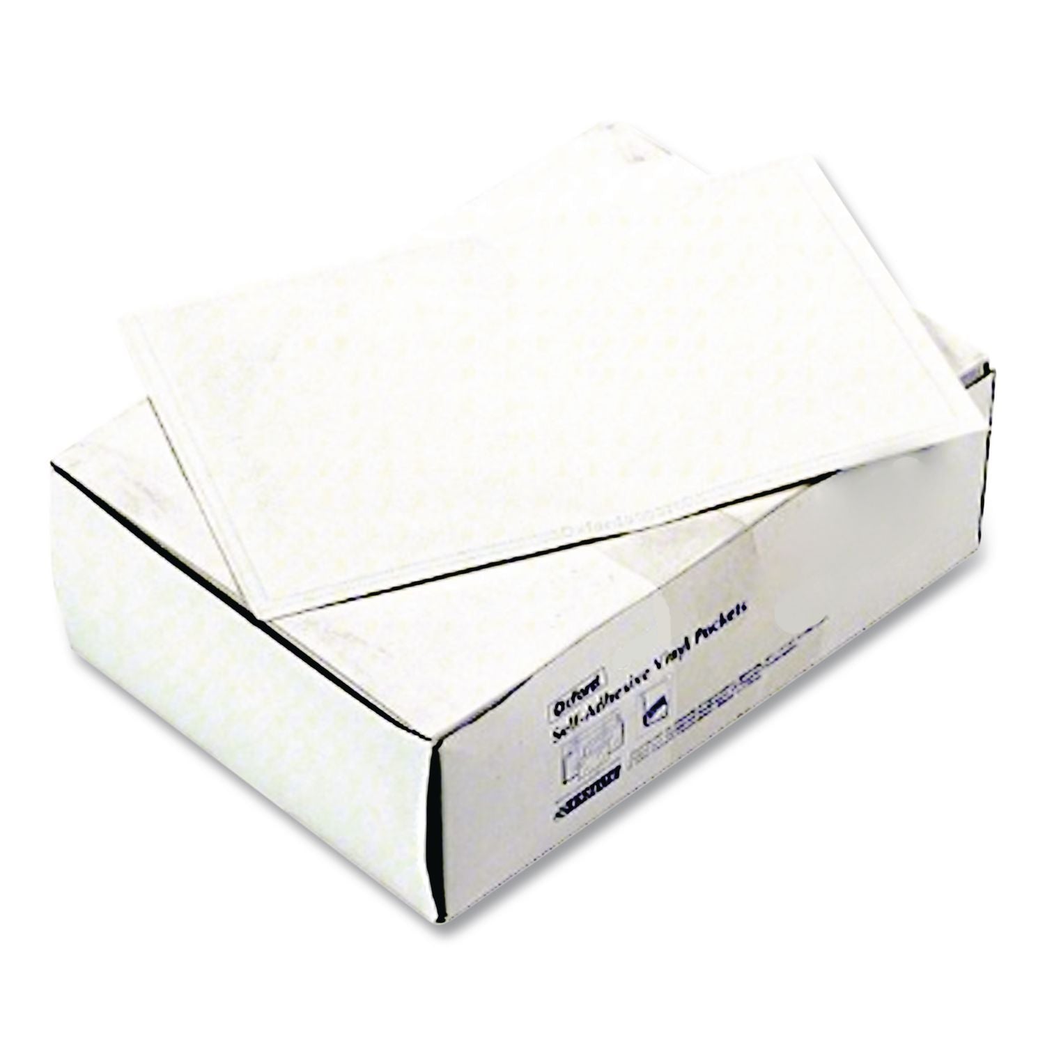 Self-Adhesive Pockets, 5 x 8, Clear Front/White Backing, 100/Box