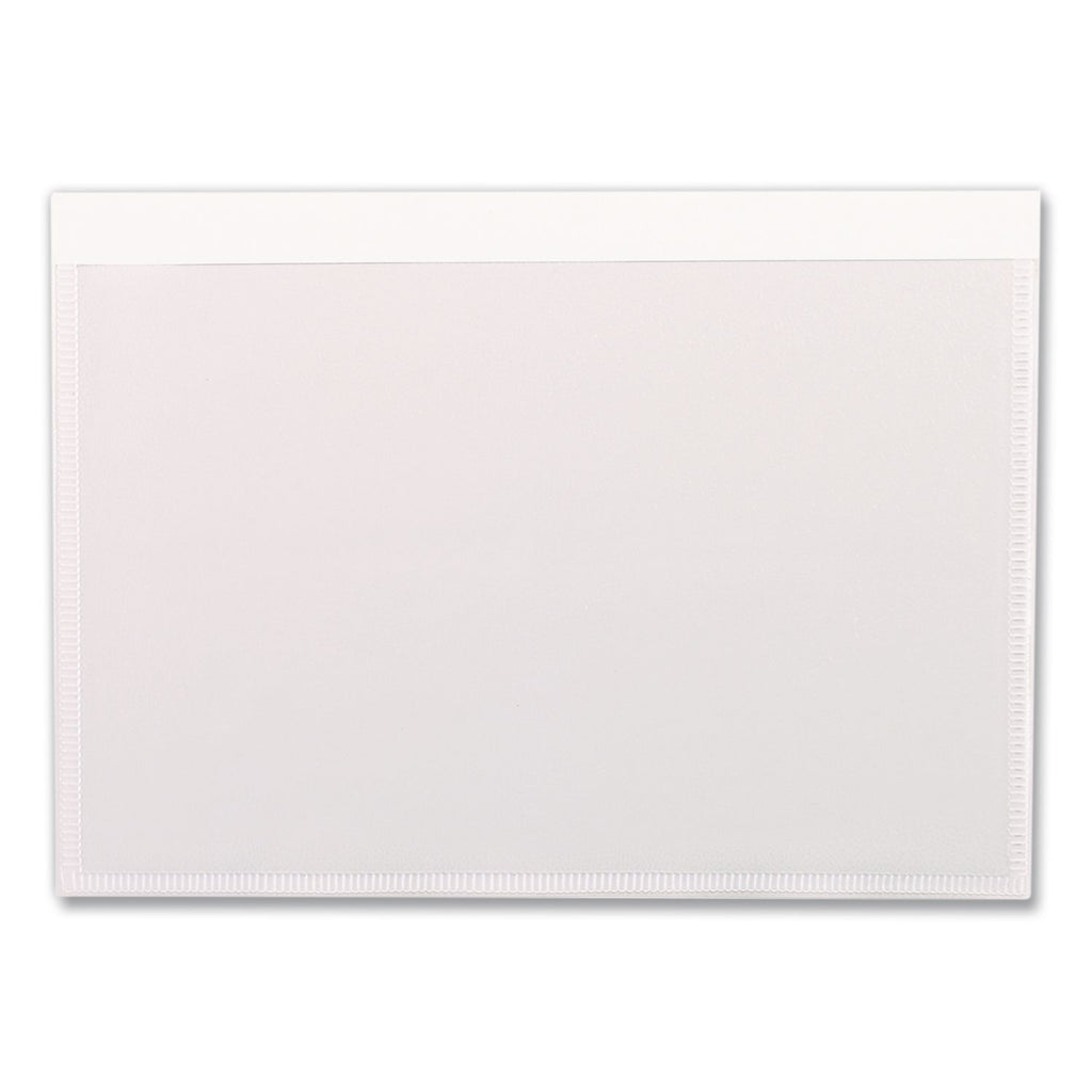 Self-Adhesive Pockets, 5 x 8, Clear Front/White Backing, 100/Box