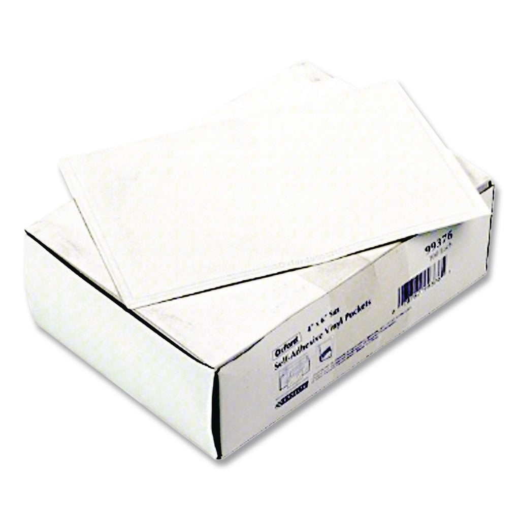 Self-Adhesive Pockets, 4 x 6, Clear Front/White Backing, 100/Box