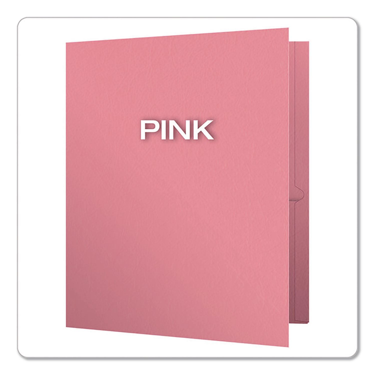 Twin-Pocket Folders with 3 Fasteners, 0.5" Capacity, 11 x 8.5, Pink,25/Box