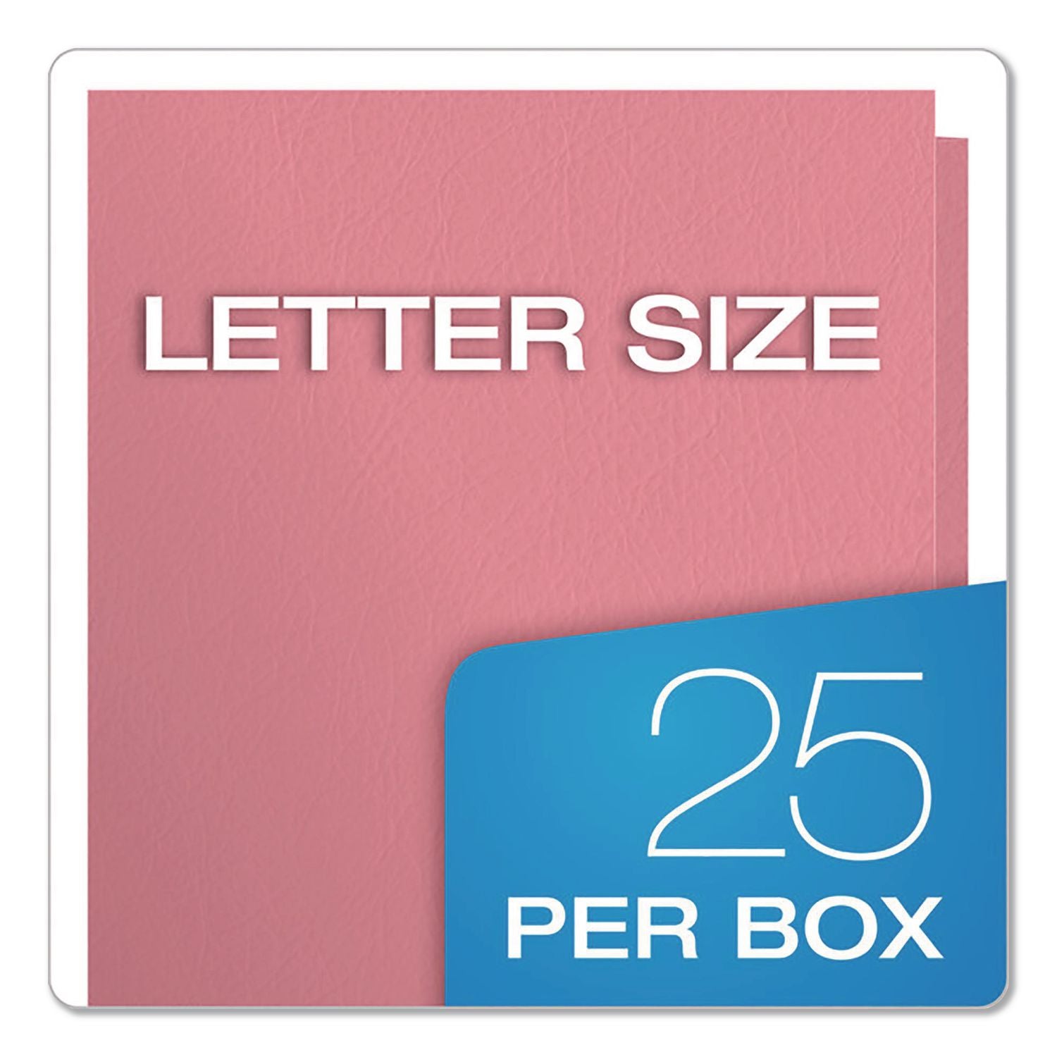 Twin-Pocket Folders with 3 Fasteners, 0.5" Capacity, 11 x 8.5, Pink,25/Box