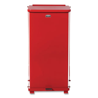 Defenders Heavy-Duty Steel Step Can, 13 gal, Steel, Red
