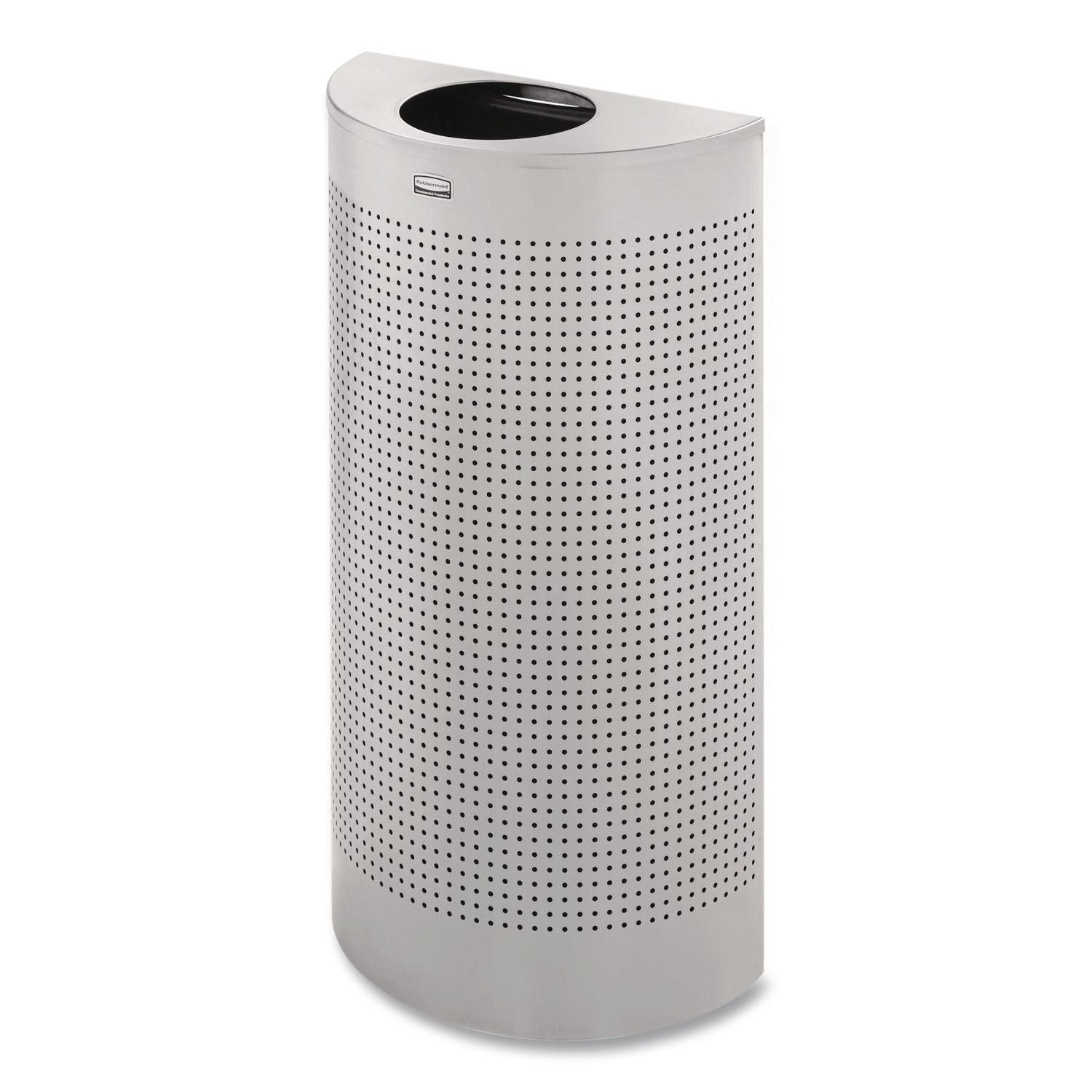 Designer Line Silhouettes Waste Receptacle, 12 gal, Steel, Silver Metallic