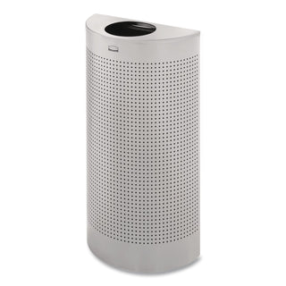 Designer Line Silhouettes Waste Receptacle, 12 gal, Steel, Silver Metallic