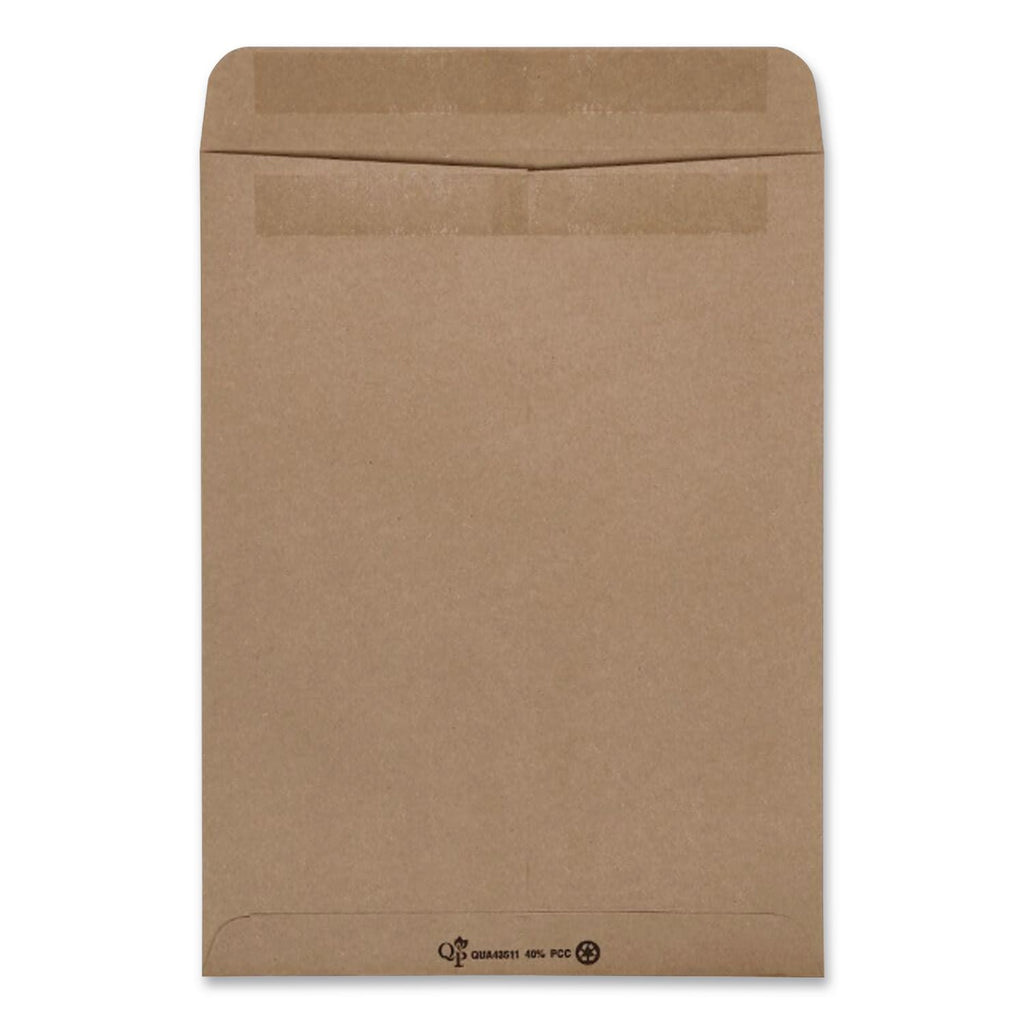 Recycled Brown Kraft Redi-Seal Envelope, #10 1/2, Cheese Blade Flap, Redi-Seal Adhesive Closure, 9 x 12, Brown Kraft, 100/Box