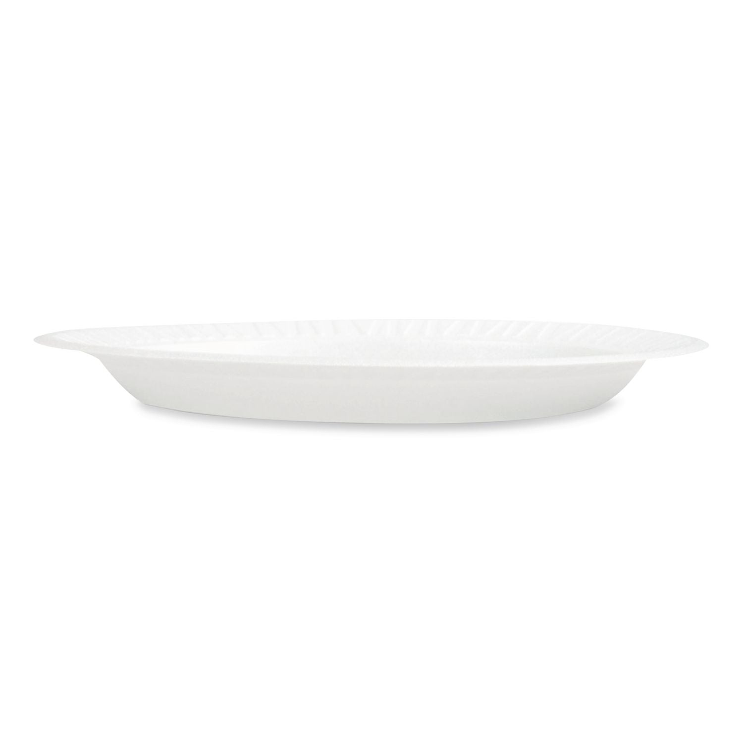 Foam Dinnerware, 9" dia, Poly Bag, White, 125/Sleeve, 4 Sleeves/Bag, 1 Bag/Pack