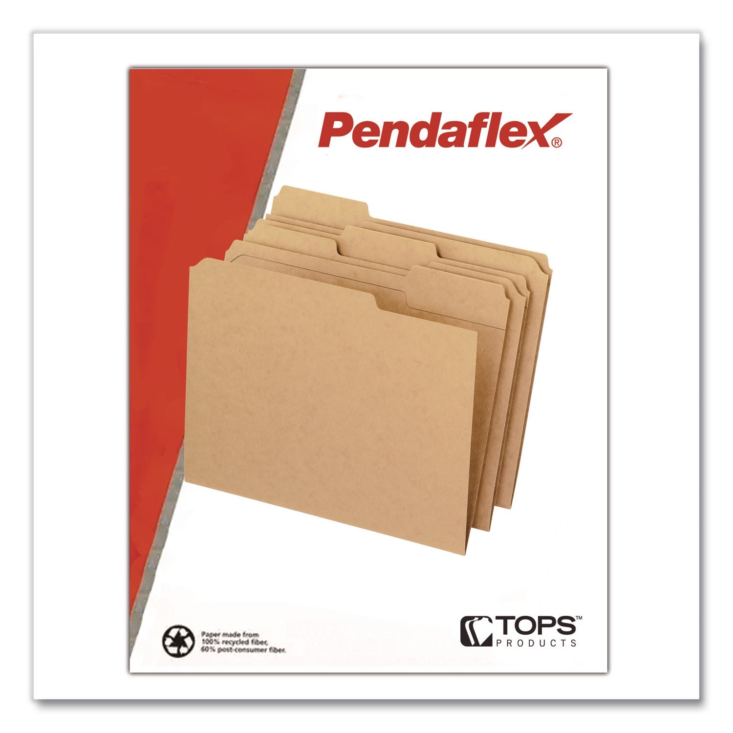Dark Kraft File Folders with Double-Ply Top, 1/3-Cut Tabs: Assorted, Letter Size, 0.75" Expansion, Brown, 100/Box