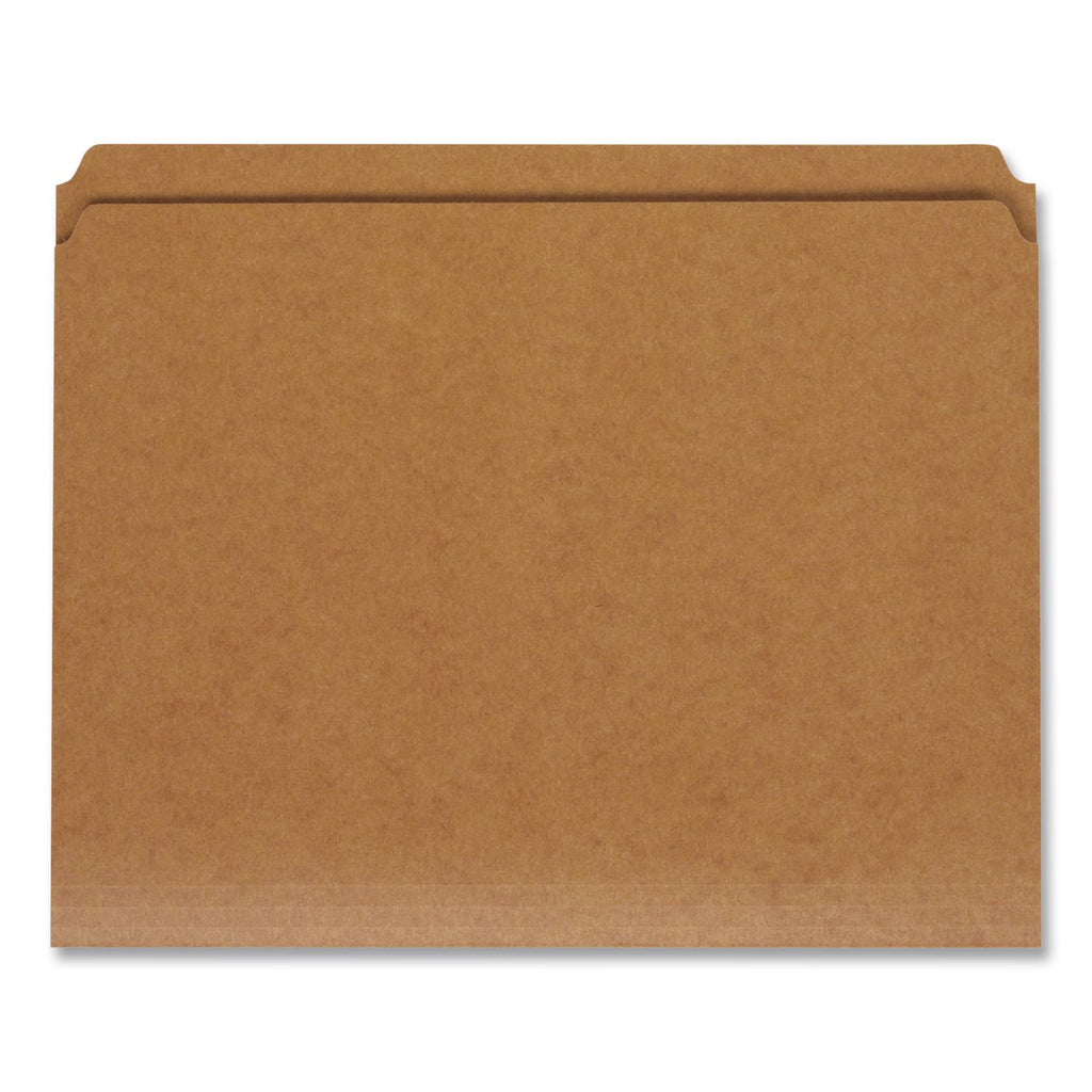 Dark Kraft File Folders with Double-Ply Top, Straight Tabs, Letter Size, 0.75" Expansion, Brown, 100/Box