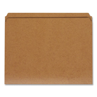 Dark Kraft File Folders with Double-Ply Top, Straight Tabs, Letter Size, 0.75" Expansion, Brown, 100/Box