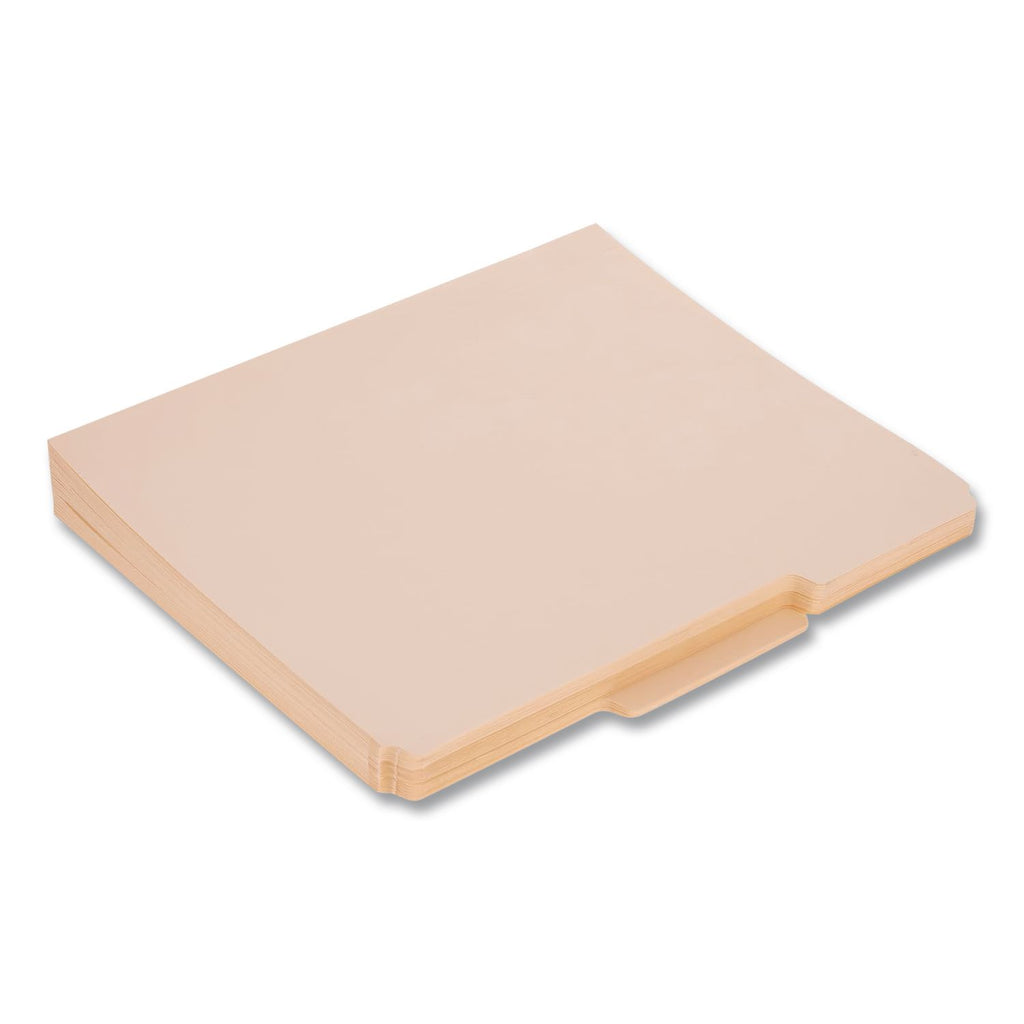 Reinforced Top File Folders, 1/3-Cut Tabs: Assorted Positions, Letter Size, Manila, 100/Box