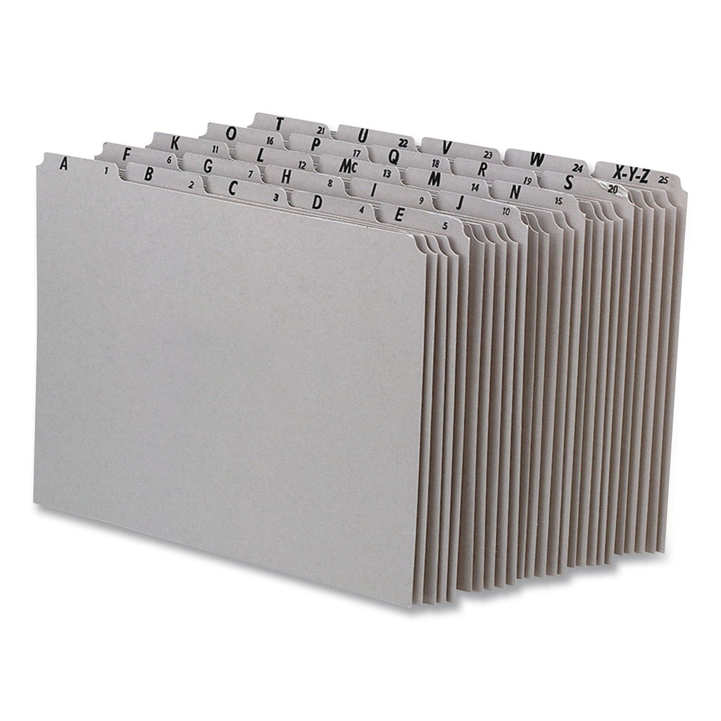 Top Tab A-Z File Guides, 1/5-Cut Top Tab, A to Z, 8.5 x 14, Gray, 25/Set
