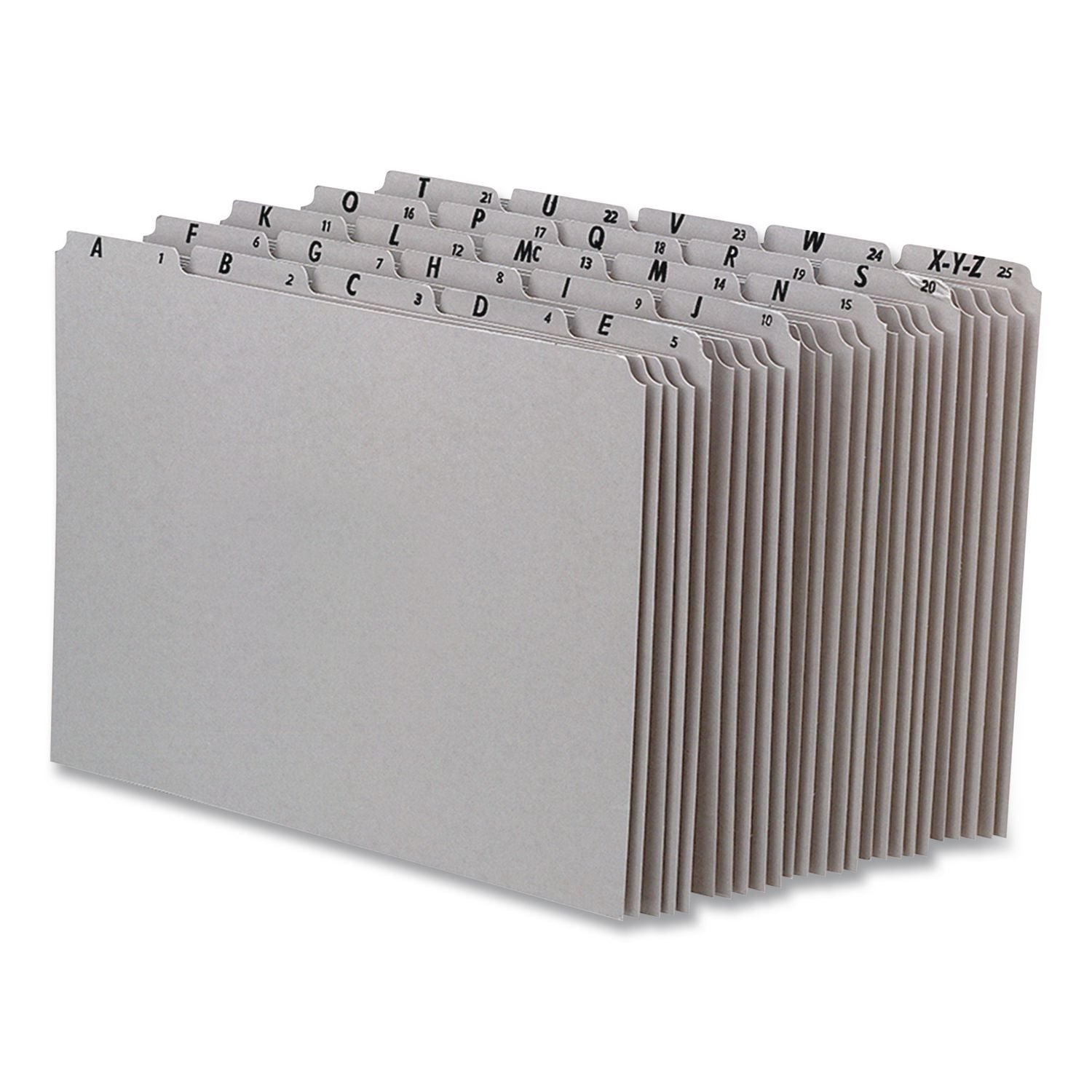 Top Tab A-Z File Guides, 1/5-Cut Top Tab, A to Z, 8.5 x 14, Gray, 25/Set