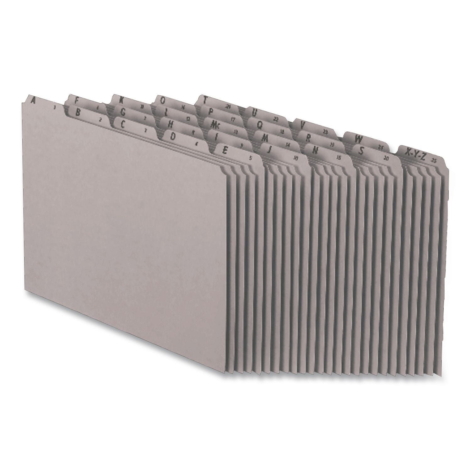 Top Tab A-Z File Guides, 1/5-Cut Top Tab, A to Z, 8.5 x 14, Gray, 25/Set