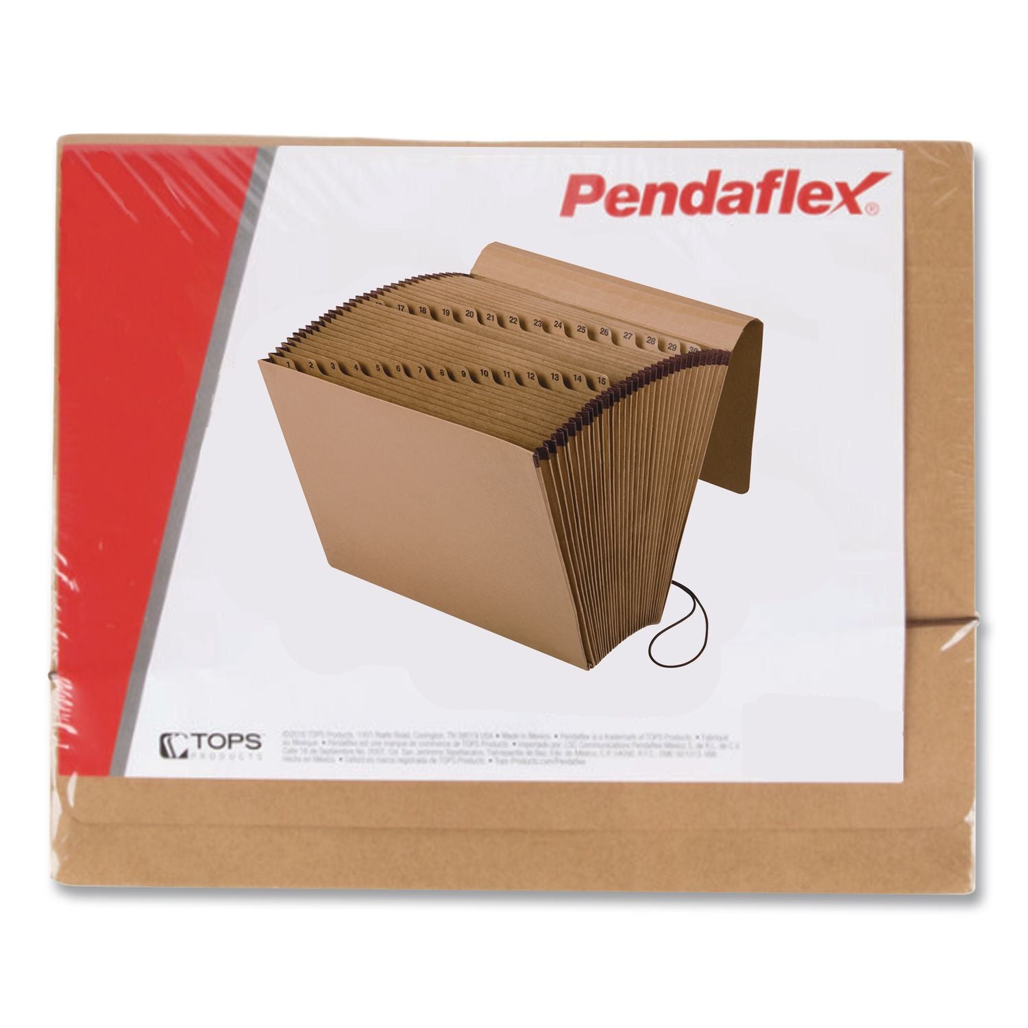 Kraft Indexed Expanding File, 31 Sections, Elastic Cord Closure, 1/15-Cut Tabs, Letter Size, Brown