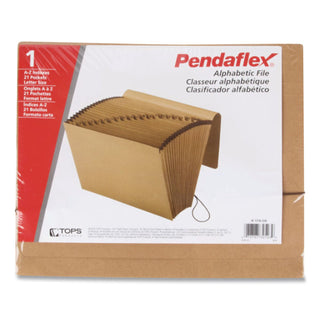Kraft Indexed Expanding File, 21 Sections, Elastic Cord Closure, 1/21-Cut Tabs, Letter Size, Brown