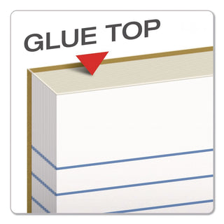 Glue Top Pads, Narrow Rule, 50 White 8.5 x 11 Sheets, Dozen