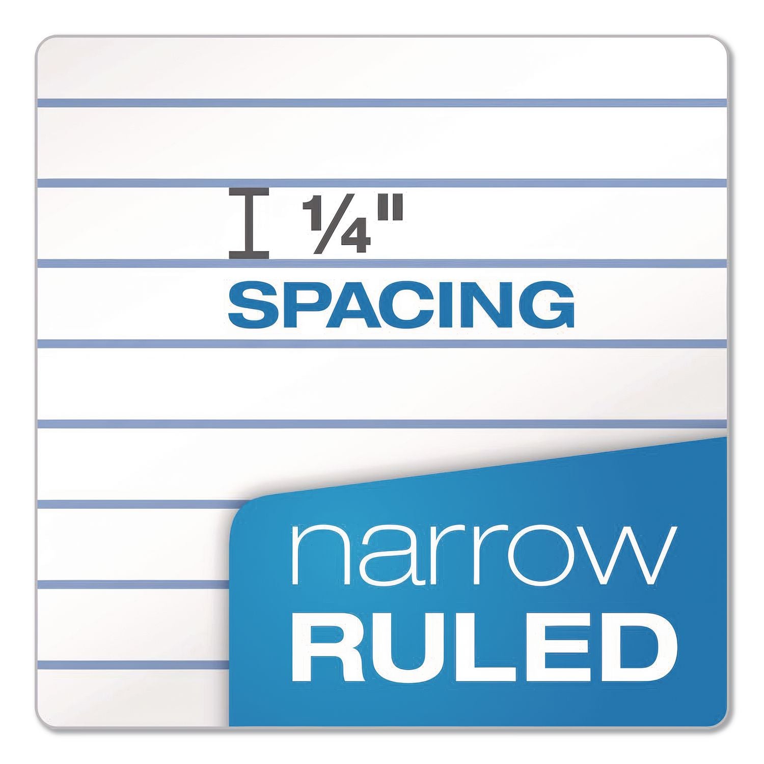 Glue Top Pads, Narrow Rule, 50 White 8.5 x 11 Sheets, Dozen