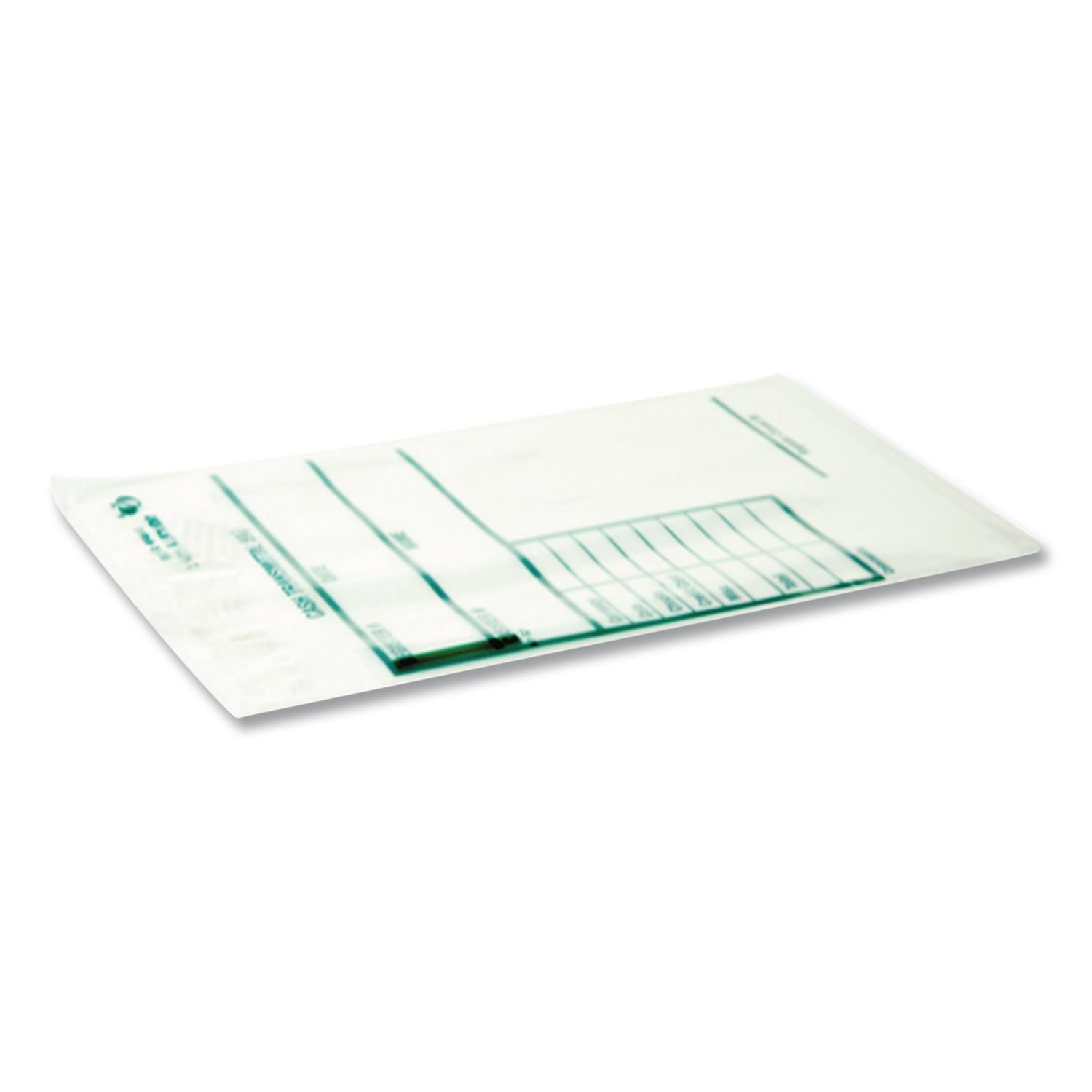 Cash Transmittal Bags, Printed Info Block, 6 x 9, Clear, 100/Pack