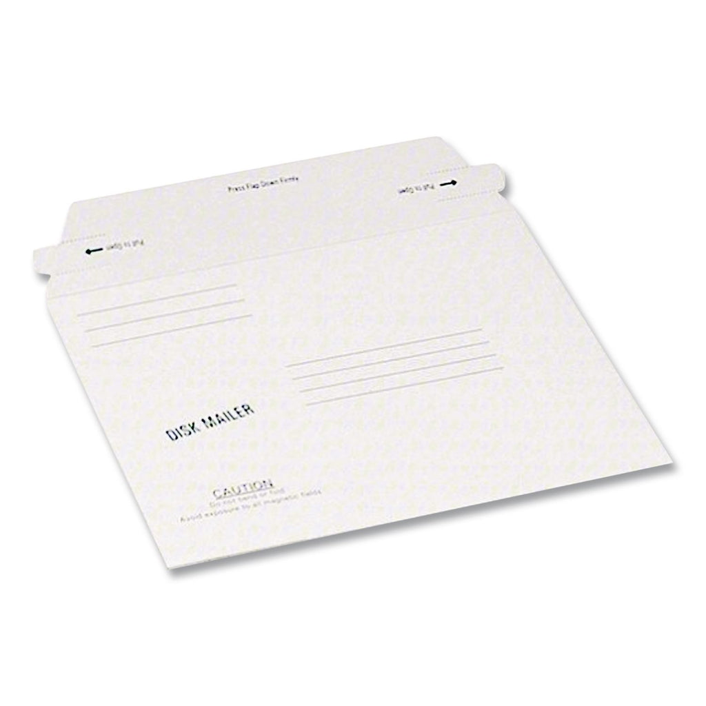Economy Disk/CD Mailer for CDs/DVDs, Square Flap, Redi-Strip Adhesive Closure, 7.5 x 6.06, White, 100/Carton