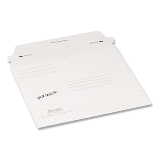 Economy Disk/CD Mailer for CDs/DVDs, Square Flap, Redi-Strip Adhesive Closure, 7.5 x 6.06, White, 100/Carton