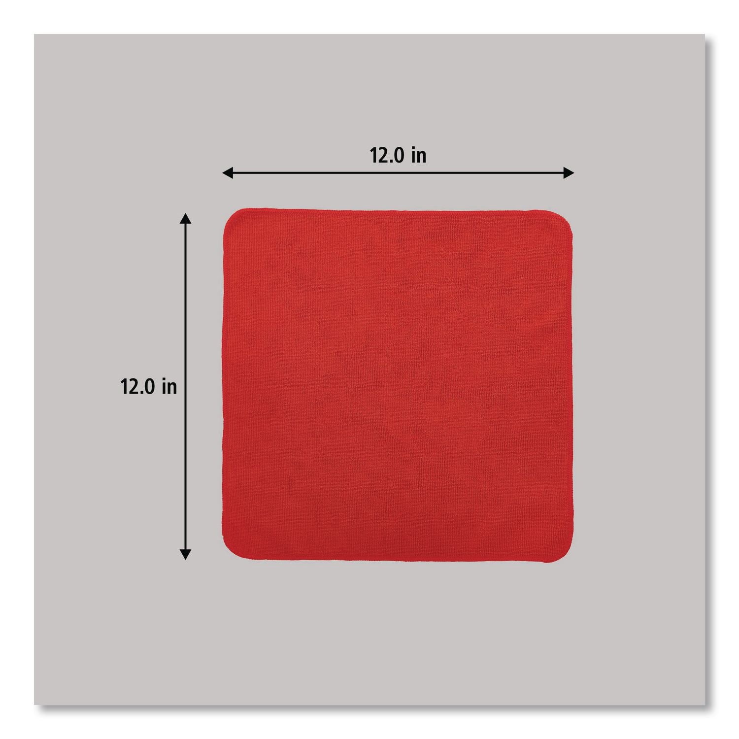 Microfiber Cleaning Cloths, 12 x 12, Red, 24/Pack