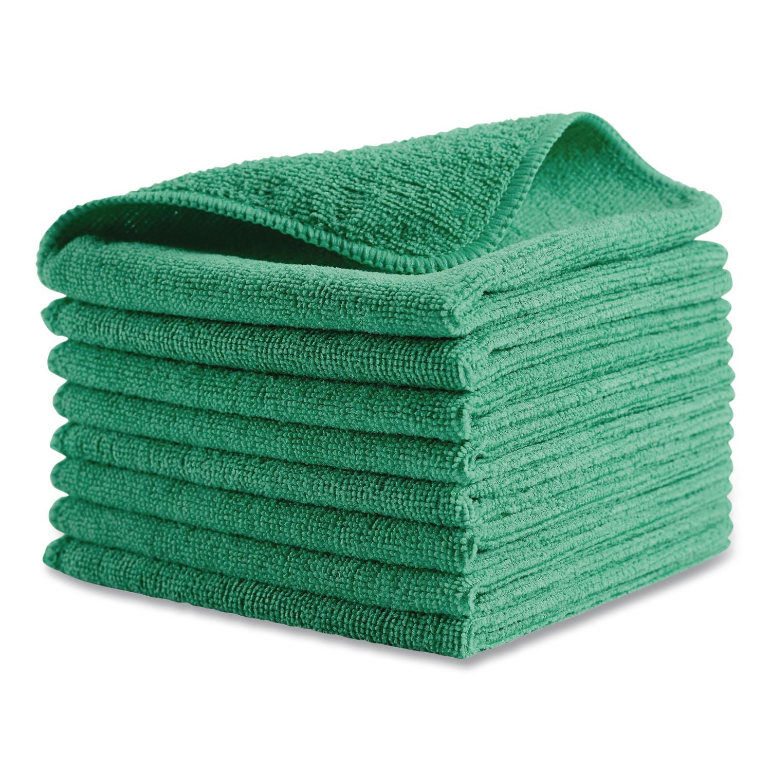 Microfiber Cleaning Cloths, 16 x 16, Green, 24/Pack